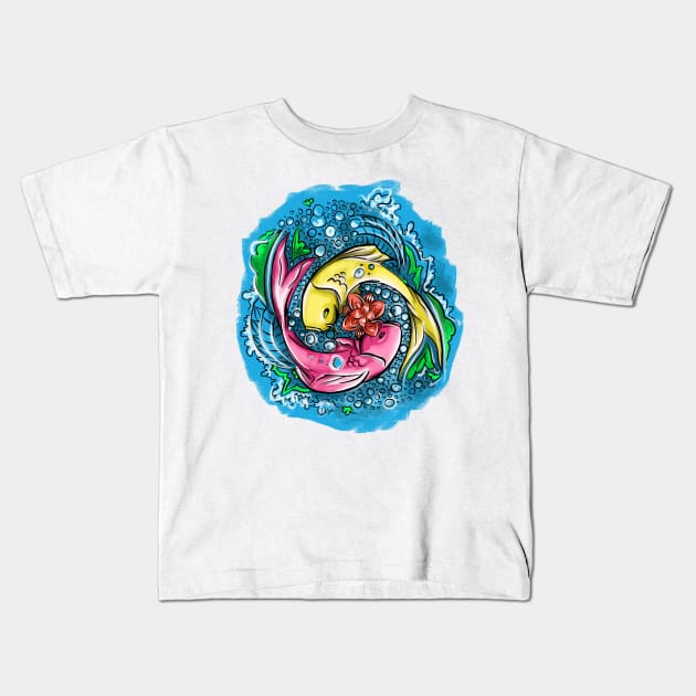 Hey fishy, fishy Kids T-Shirt by commuteartist
